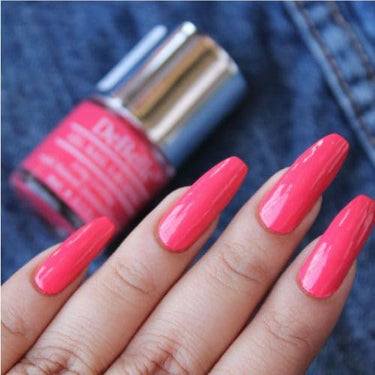 DeBelle Gel Nail Polish Fuschia Rose (Bright Pink Nail Paint)|Non UV - Gel Finish |Chip Resistant | Seaweed Enriched Formula| Long Lasting|Cruelty and Toxic Free| 8ml